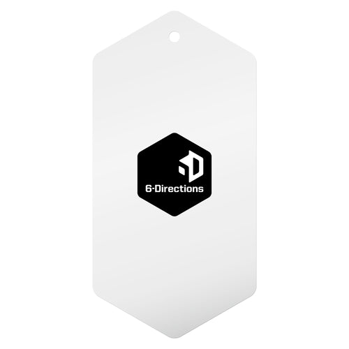 Hexagonal 6D SLIDING mat with a black logo on a white background