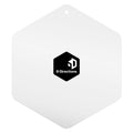 Hexagonal 6D SLIDING Pro mat with a black logo on a white background