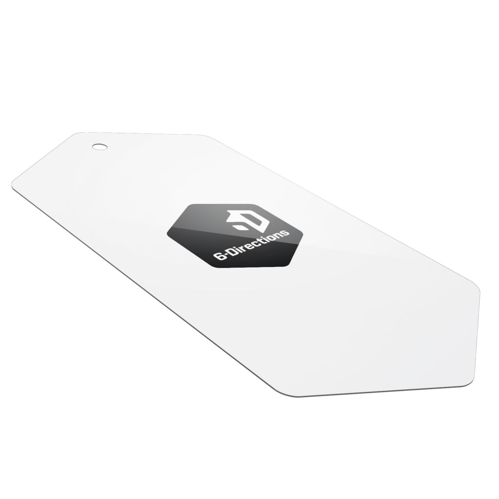 Hexagonal 6D SLIDING mat with a black logo on a white background