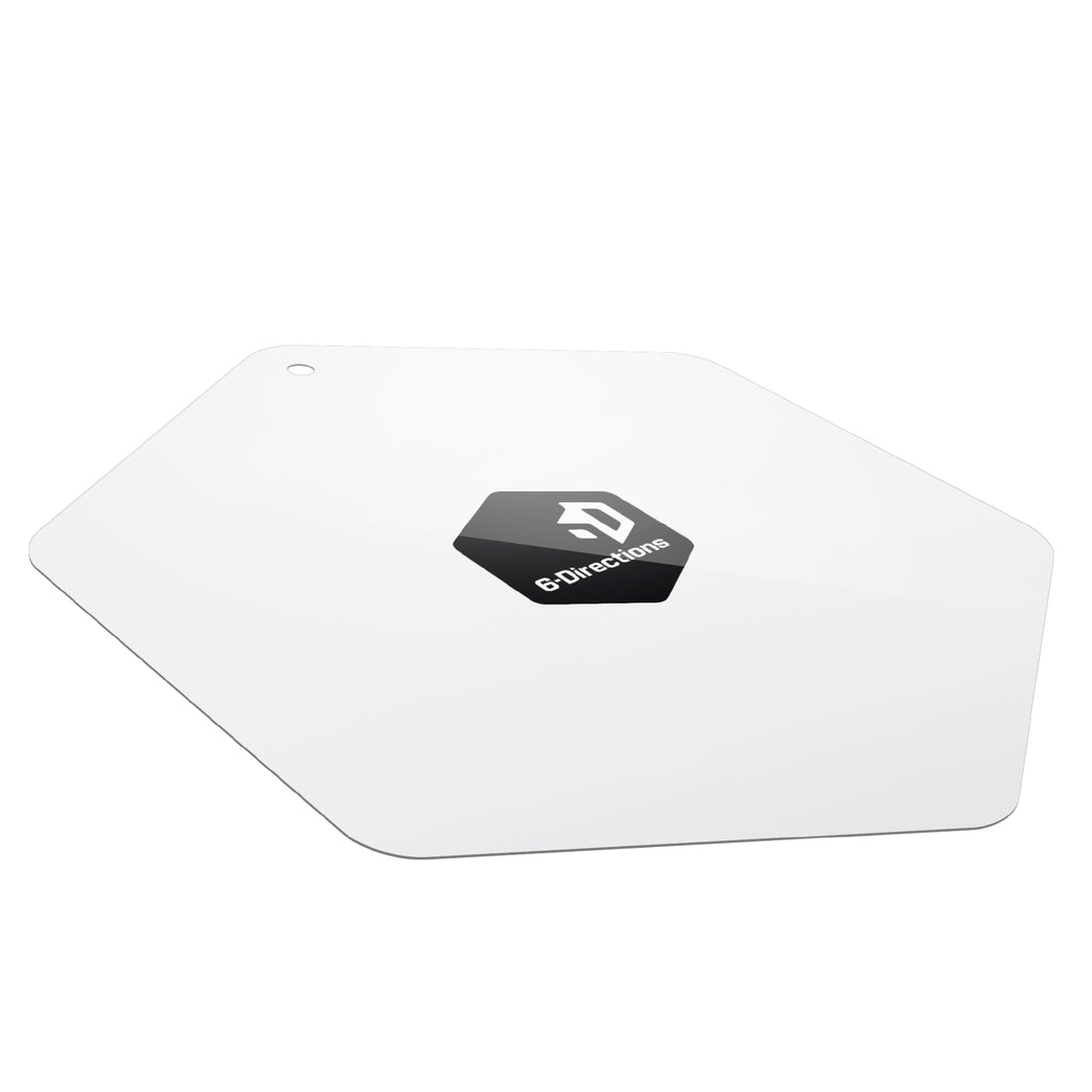 Hexagonal 6D SLIDING Pro mat with a black logo on a white background