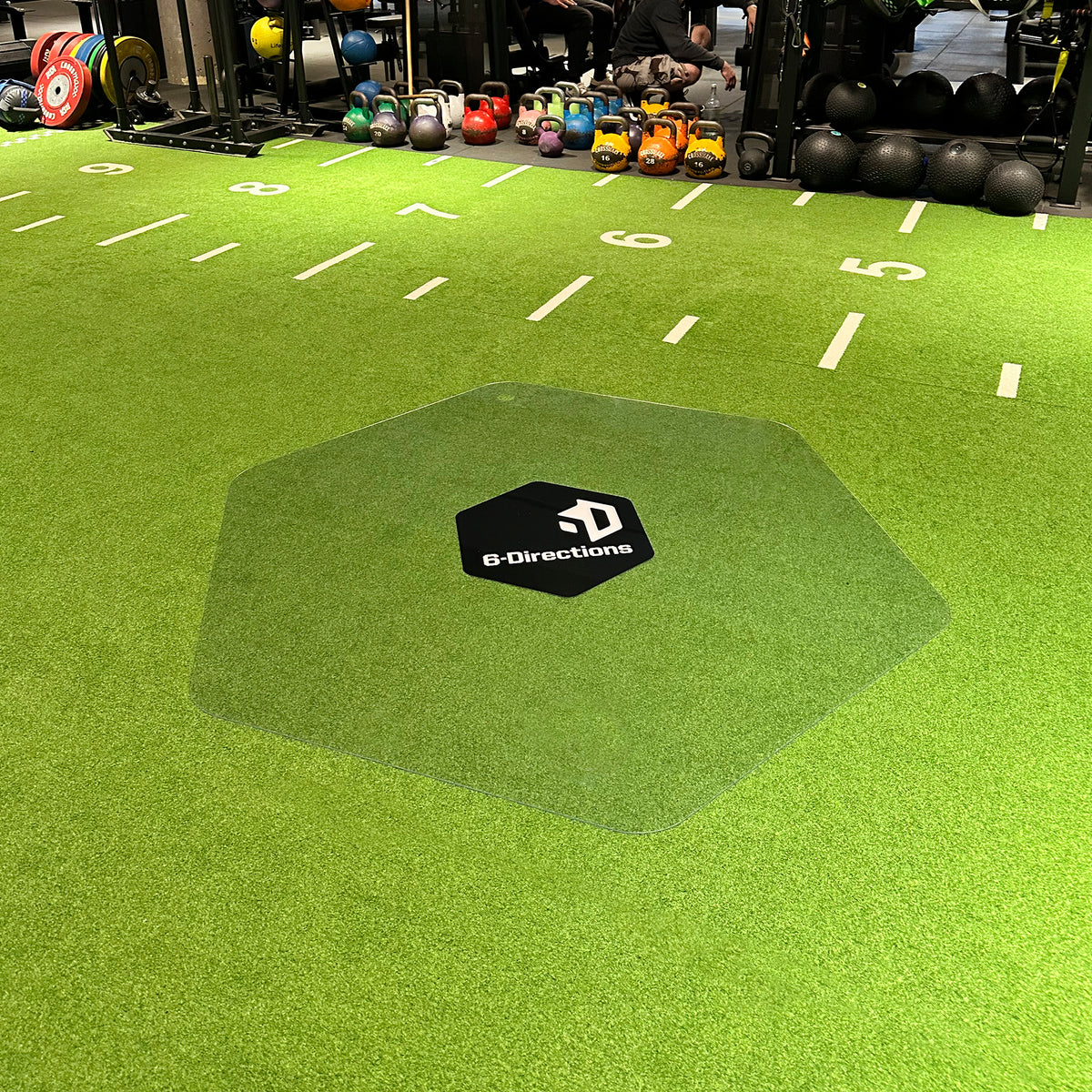 Hexagonal sliding mat from 6-Directions in gym for 6D SLIDING