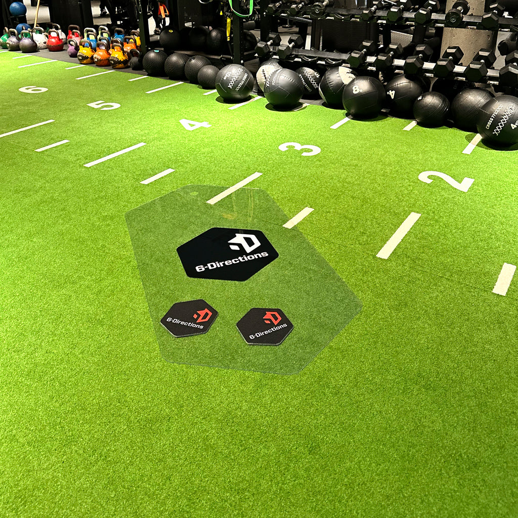 Hexagonal sliding mat from 6-Directions in gym for 6D SLIDING with two 6D Sliders