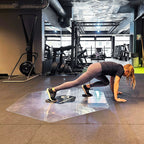 Woman on hexagonal sliding mat from 6-Directions in gym for 6D SLIDING